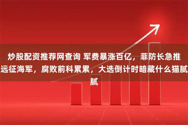 炒股配资推荐网查询 军费暴涨百亿，菲防长急推远征海军，腐败前科累累，大选倒计时暗藏什么猫腻